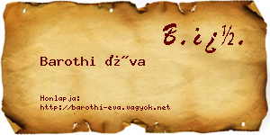 Barothi Éva névjegykártya